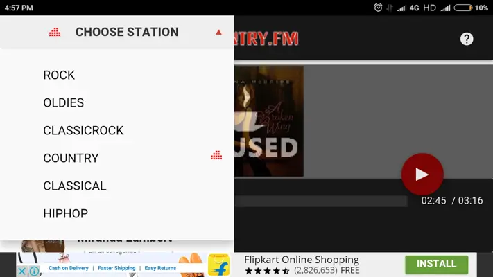 COUNTRY.FM android App screenshot 2